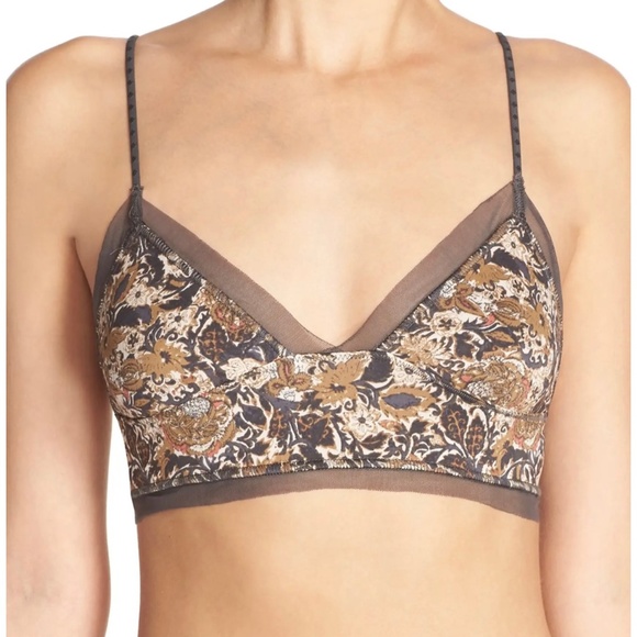 FREE PEOPLE INTIMATELY ON THE EDGE PRINT BRALETTE - Picture 1 of 14